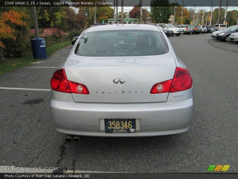 Liquid Platinum Metallic / Graphite 2006 Infiniti G 35 x Sedan