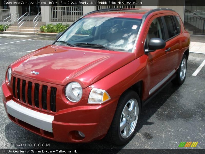Inferno Red Crystal Pearl / Light Pebble Beige McKinley Leather 2009 Jeep Compass Limited