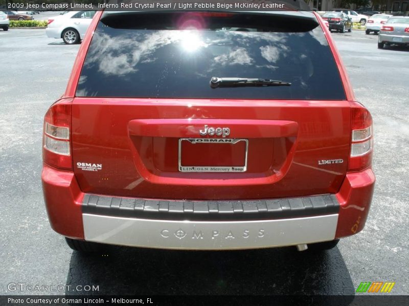 Inferno Red Crystal Pearl / Light Pebble Beige McKinley Leather 2009 Jeep Compass Limited