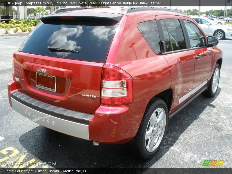 Inferno Red Crystal Pearl / Light Pebble Beige McKinley Leather 2009 Jeep Compass Limited