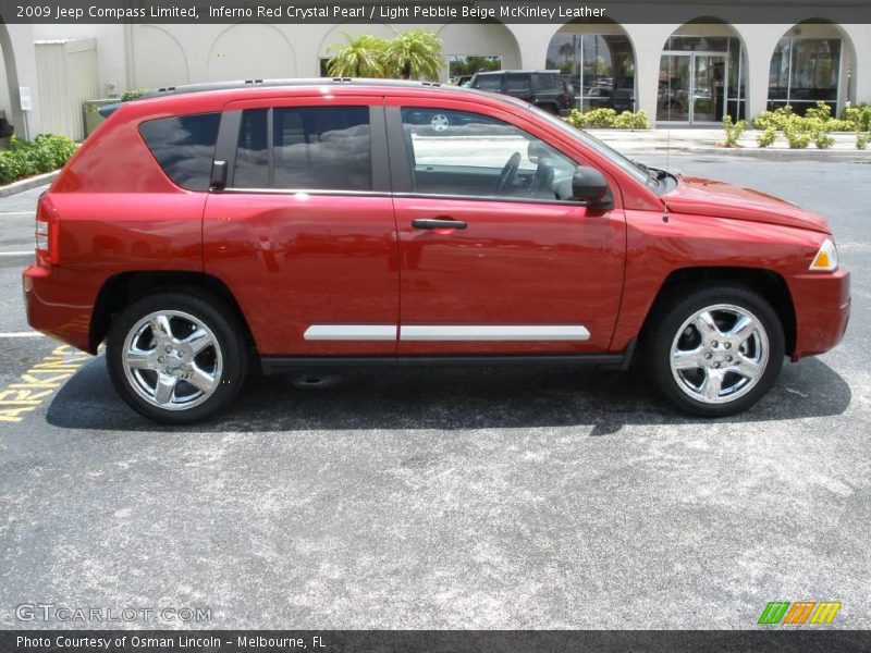 Inferno Red Crystal Pearl / Light Pebble Beige McKinley Leather 2009 Jeep Compass Limited