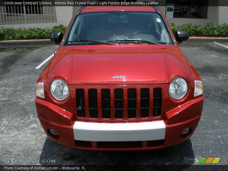 Inferno Red Crystal Pearl / Light Pebble Beige McKinley Leather 2009 Jeep Compass Limited