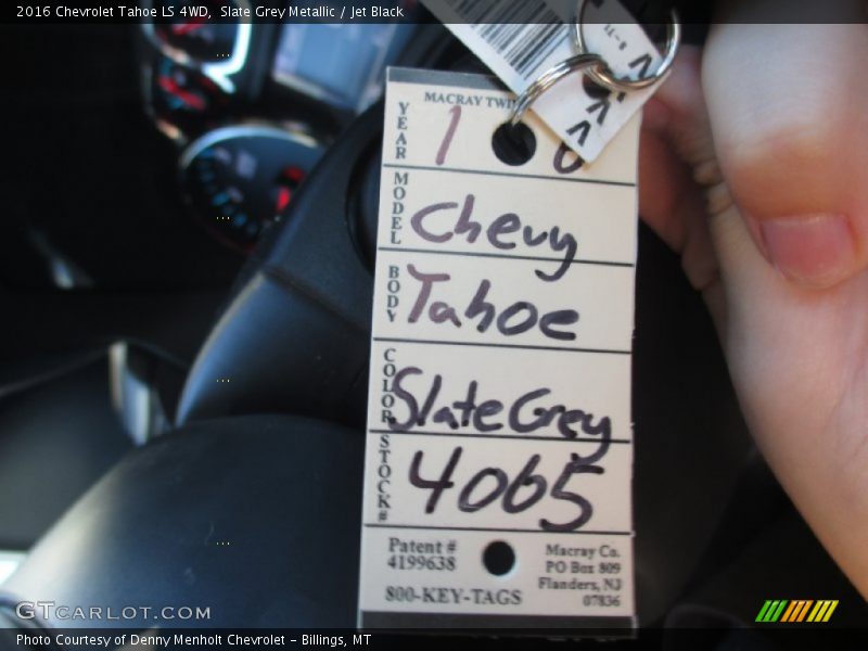 Slate Grey Metallic / Jet Black 2016 Chevrolet Tahoe LS 4WD