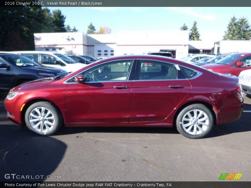 Velvet Red Pearl / Black/Linen 2016 Chrysler 200 C