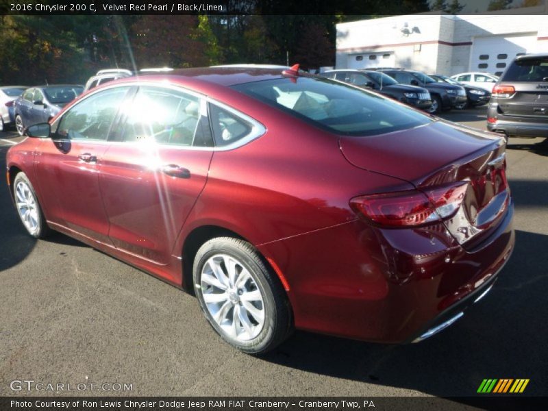Velvet Red Pearl / Black/Linen 2016 Chrysler 200 C
