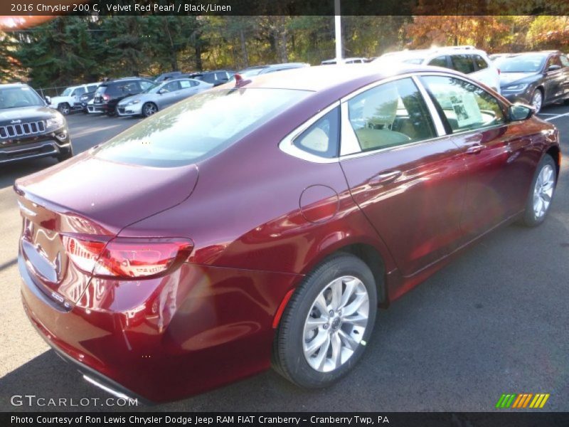 Velvet Red Pearl / Black/Linen 2016 Chrysler 200 C