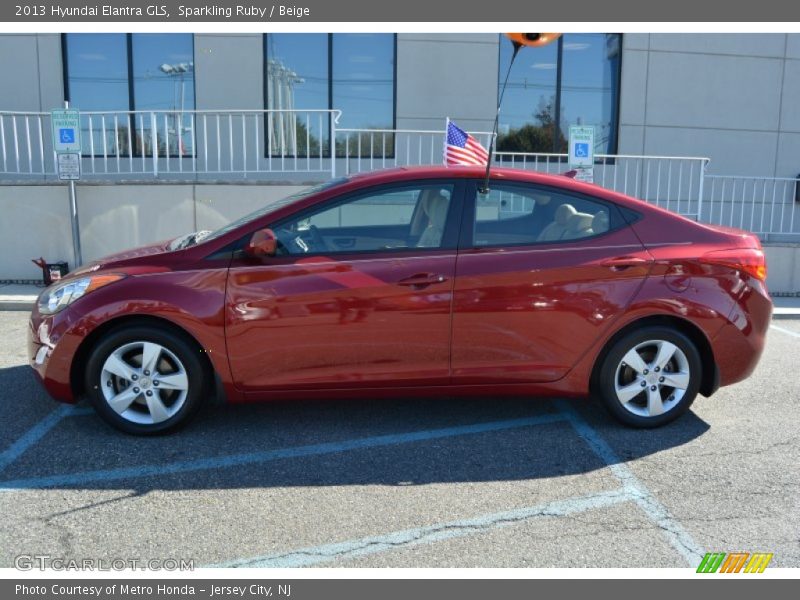 Sparkling Ruby / Beige 2013 Hyundai Elantra GLS
