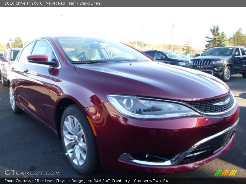 Velvet Red Pearl / Black/Linen 2016 Chrysler 200 C