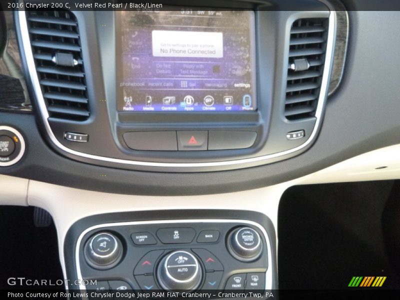 Velvet Red Pearl / Black/Linen 2016 Chrysler 200 C