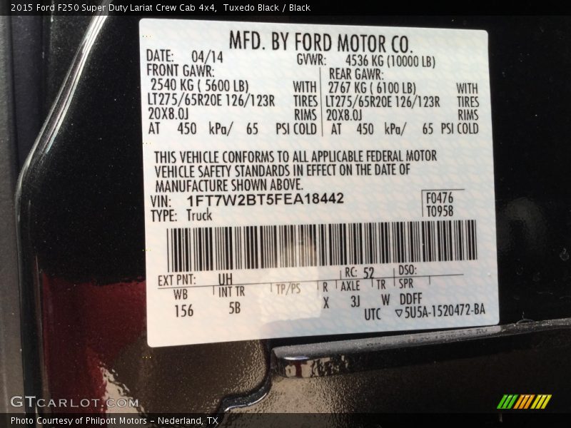 Tuxedo Black / Black 2015 Ford F250 Super Duty Lariat Crew Cab 4x4