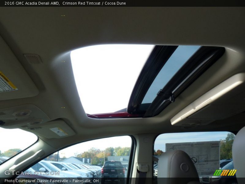 Crimson Red Tintcoat / Cocoa Dune 2016 GMC Acadia Denali AWD