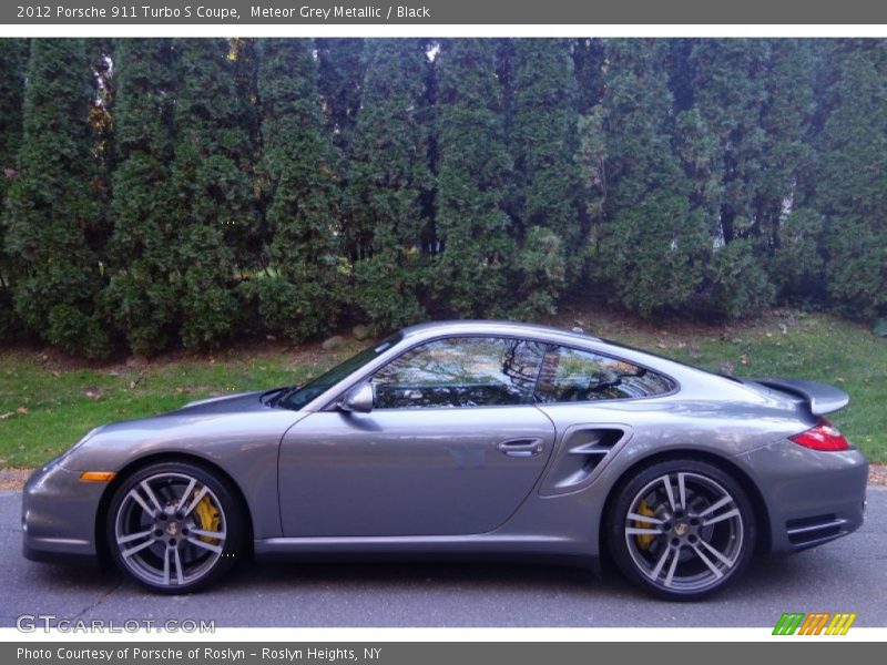 Meteor Grey Metallic / Black 2012 Porsche 911 Turbo S Coupe
