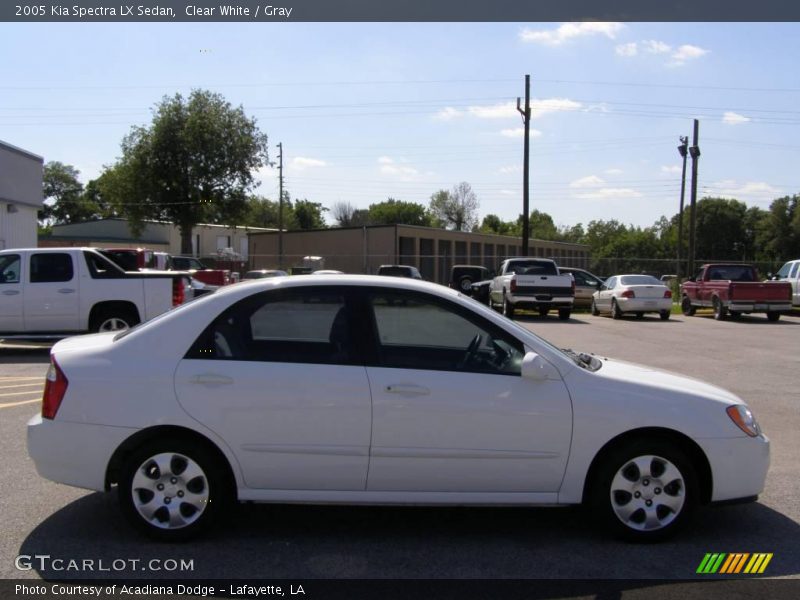 Clear White / Gray 2005 Kia Spectra LX Sedan