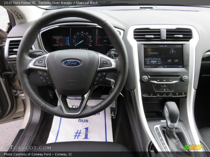 Tectonic Silver Metallic / Charcoal Black 2015 Ford Fusion SE