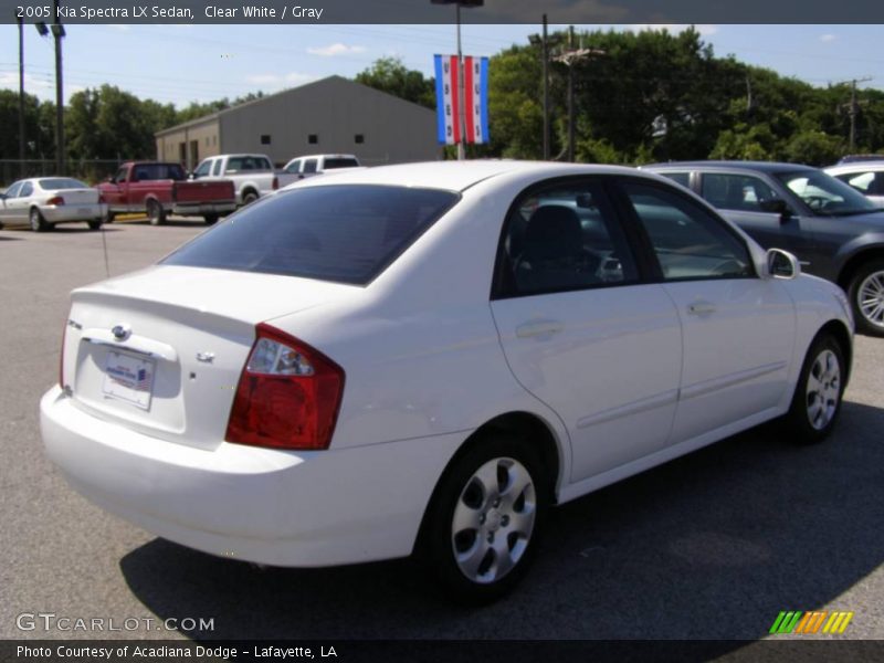 Clear White / Gray 2005 Kia Spectra LX Sedan