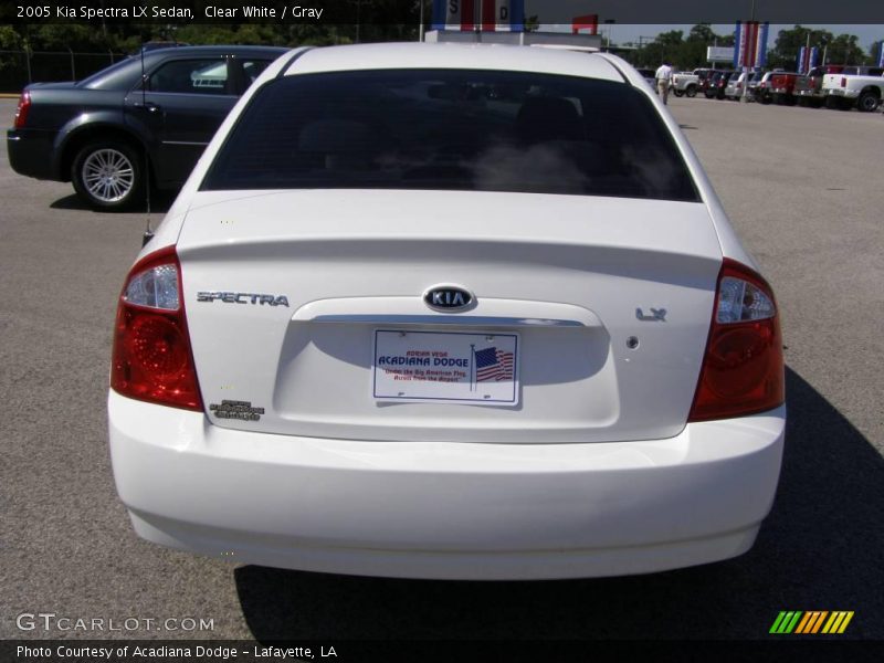 Clear White / Gray 2005 Kia Spectra LX Sedan