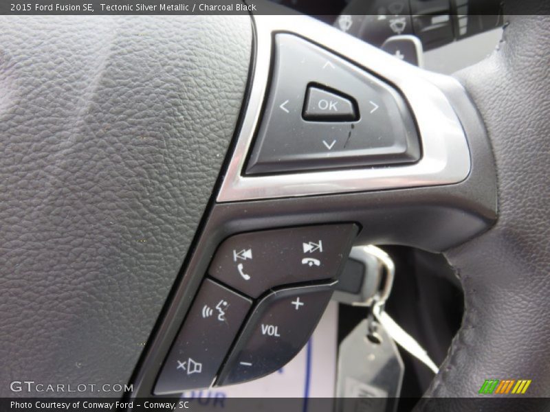 Tectonic Silver Metallic / Charcoal Black 2015 Ford Fusion SE