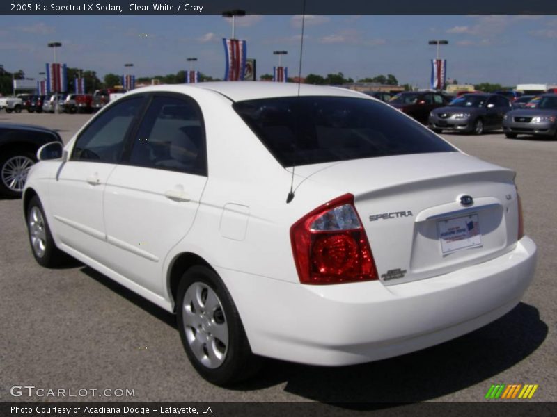 Clear White / Gray 2005 Kia Spectra LX Sedan