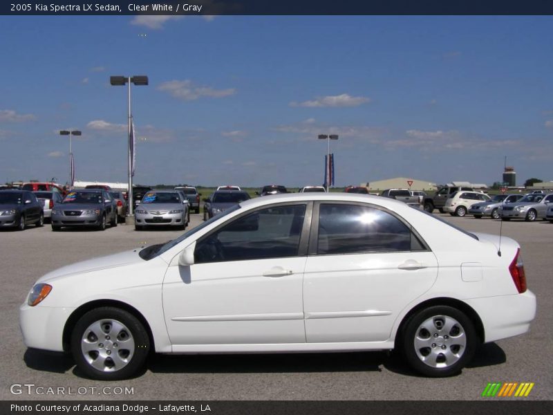 Clear White / Gray 2005 Kia Spectra LX Sedan