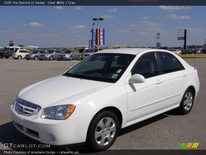 Clear White / Gray 2005 Kia Spectra LX Sedan