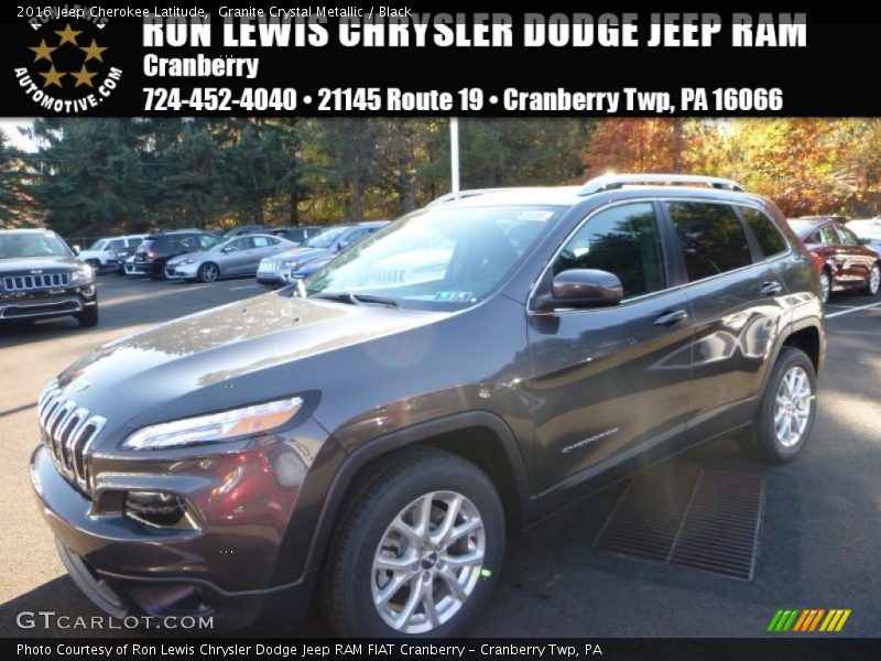 Granite Crystal Metallic / Black 2016 Jeep Cherokee Latitude