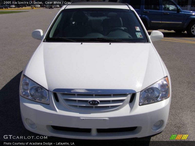 Clear White / Gray 2005 Kia Spectra LX Sedan