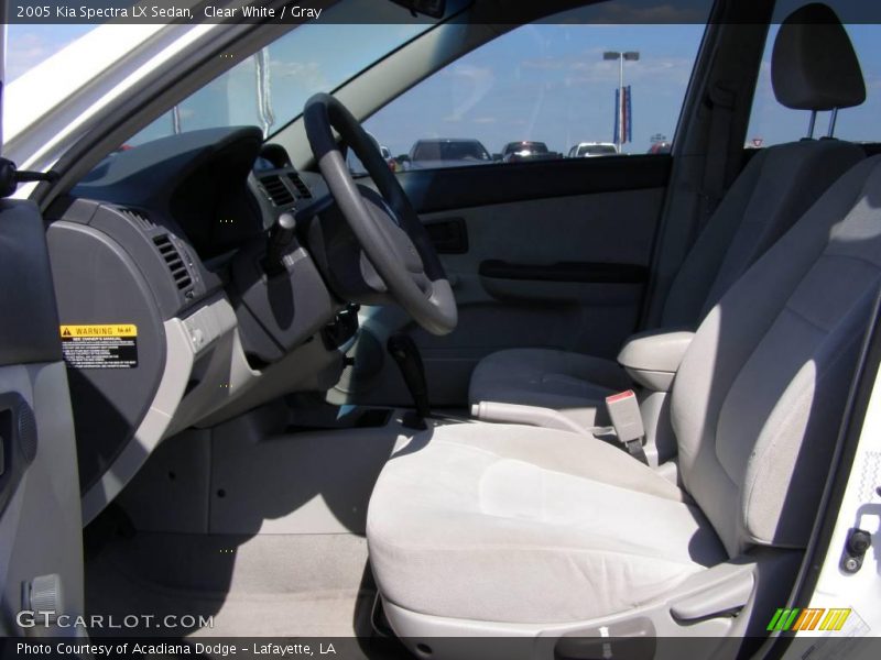 Clear White / Gray 2005 Kia Spectra LX Sedan