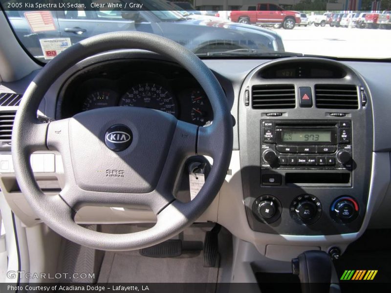 Clear White / Gray 2005 Kia Spectra LX Sedan