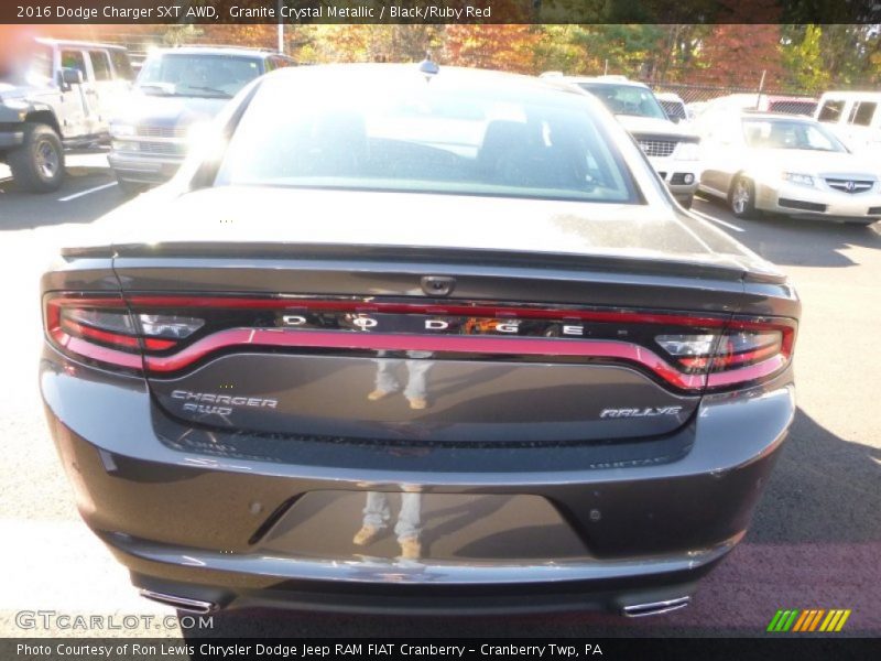 Granite Crystal Metallic / Black/Ruby Red 2016 Dodge Charger SXT AWD