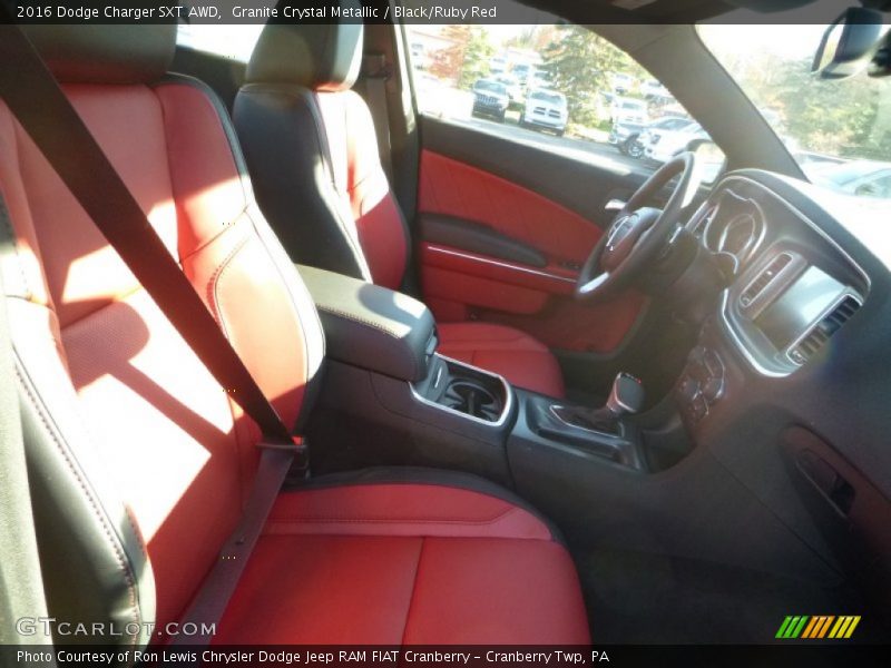 Granite Crystal Metallic / Black/Ruby Red 2016 Dodge Charger SXT AWD