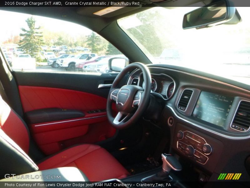 Granite Crystal Metallic / Black/Ruby Red 2016 Dodge Charger SXT AWD