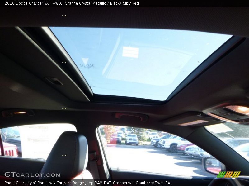 Granite Crystal Metallic / Black/Ruby Red 2016 Dodge Charger SXT AWD