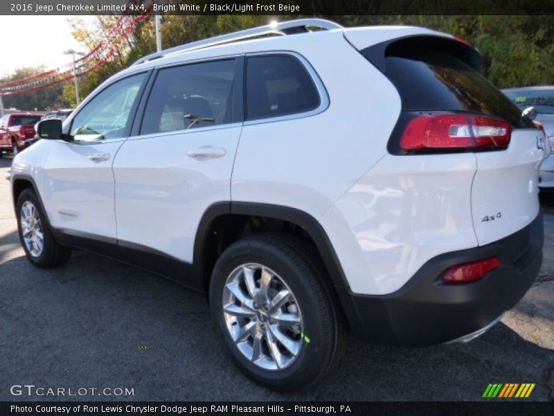Bright White / Black/Light Frost Beige 2016 Jeep Cherokee Limited 4x4