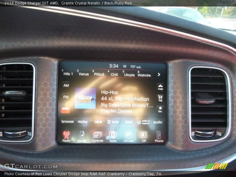 Granite Crystal Metallic / Black/Ruby Red 2016 Dodge Charger SXT AWD