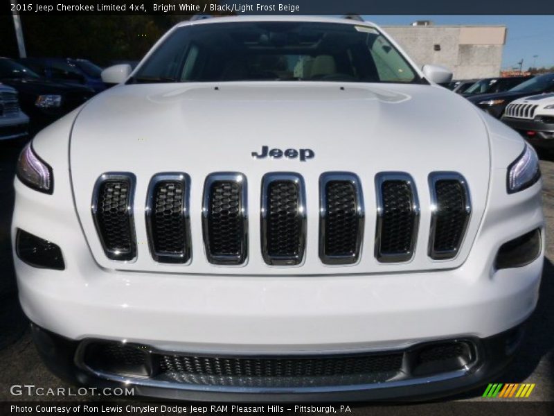 Bright White / Black/Light Frost Beige 2016 Jeep Cherokee Limited 4x4