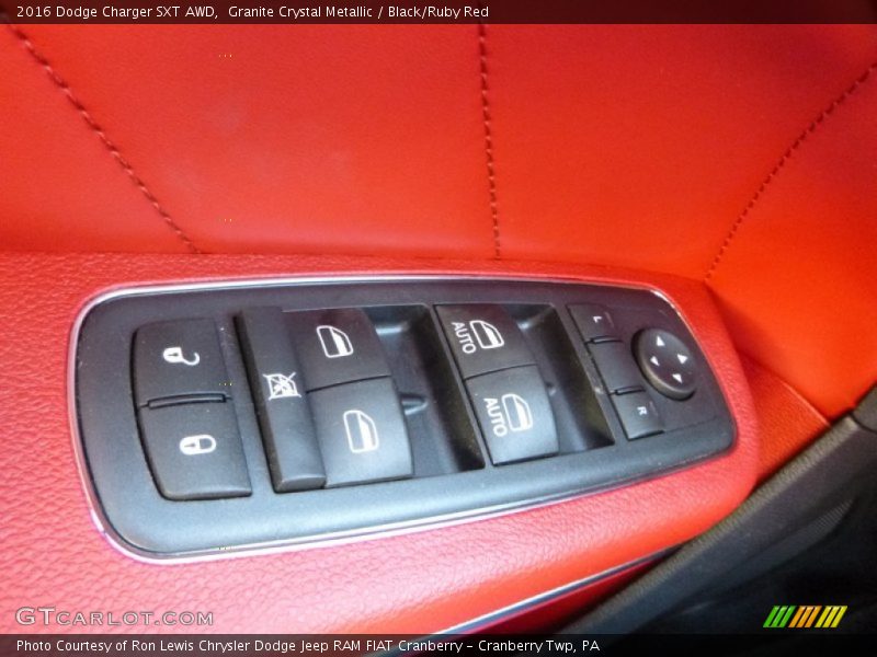 Granite Crystal Metallic / Black/Ruby Red 2016 Dodge Charger SXT AWD