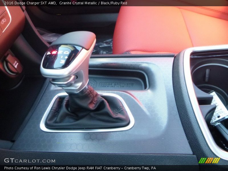 Granite Crystal Metallic / Black/Ruby Red 2016 Dodge Charger SXT AWD