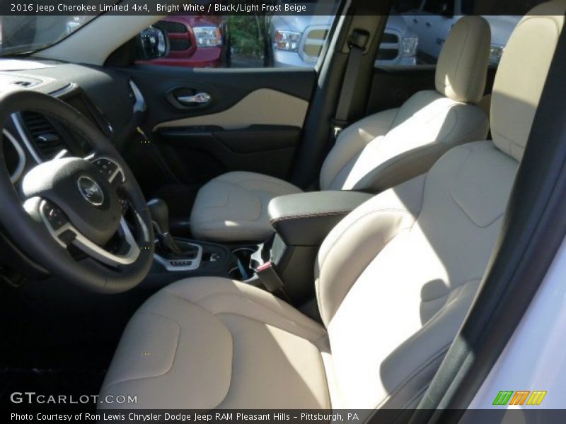 Bright White / Black/Light Frost Beige 2016 Jeep Cherokee Limited 4x4