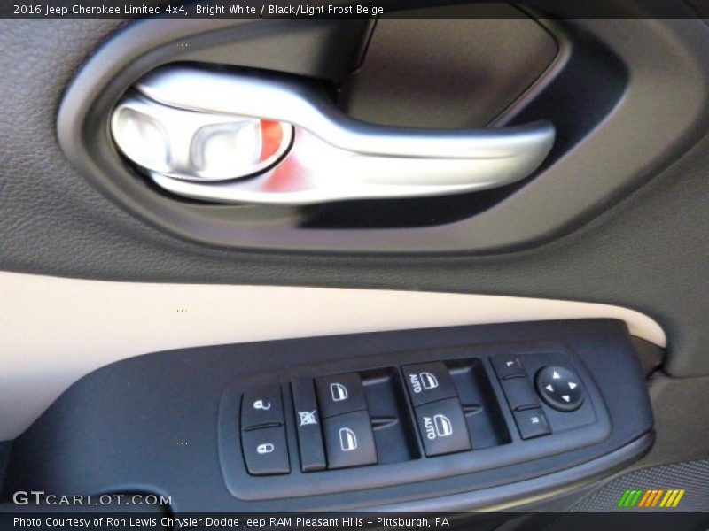 Bright White / Black/Light Frost Beige 2016 Jeep Cherokee Limited 4x4
