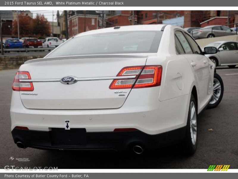 White Platinum Metallic / Charcoal Black 2015 Ford Taurus SEL AWD