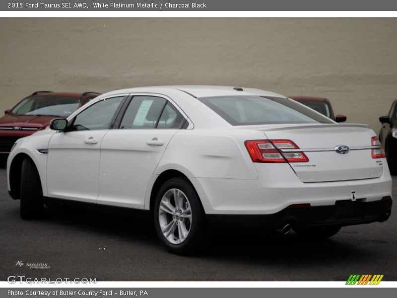 White Platinum Metallic / Charcoal Black 2015 Ford Taurus SEL AWD