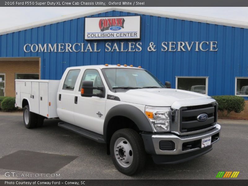 Oxford White / Steel 2016 Ford F550 Super Duty XL Crew Cab Chassis Utility