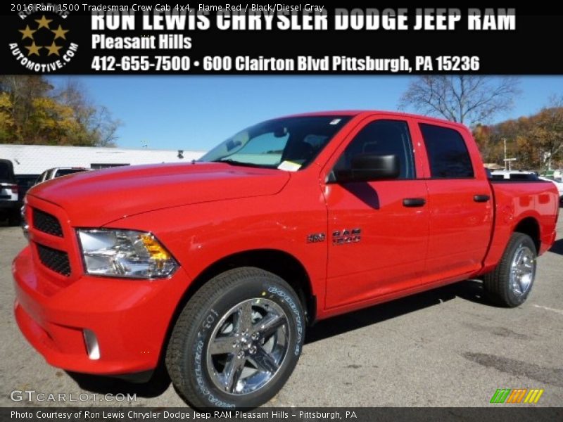 Flame Red / Black/Diesel Gray 2016 Ram 1500 Tradesman Crew Cab 4x4