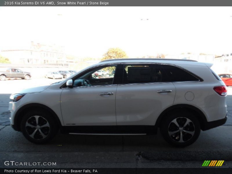 Snow White Pearl / Stone Beige 2016 Kia Sorento EX V6 AWD