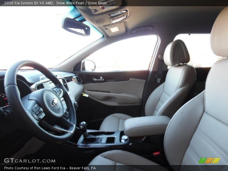 Snow White Pearl / Stone Beige 2016 Kia Sorento EX V6 AWD