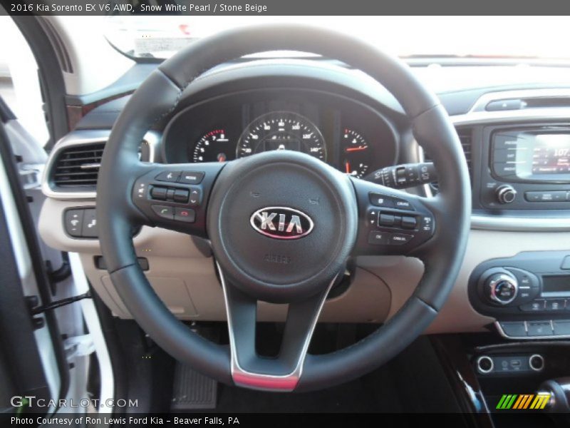 Snow White Pearl / Stone Beige 2016 Kia Sorento EX V6 AWD