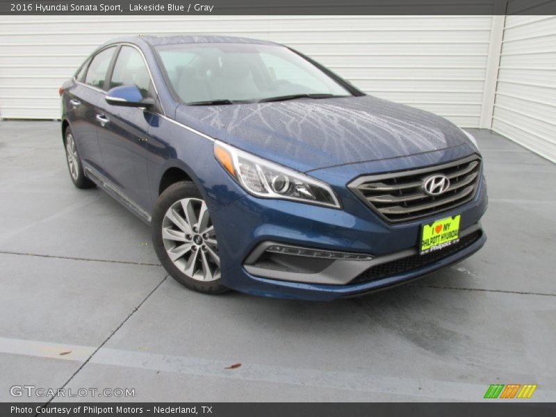 Lakeside Blue / Gray 2016 Hyundai Sonata Sport