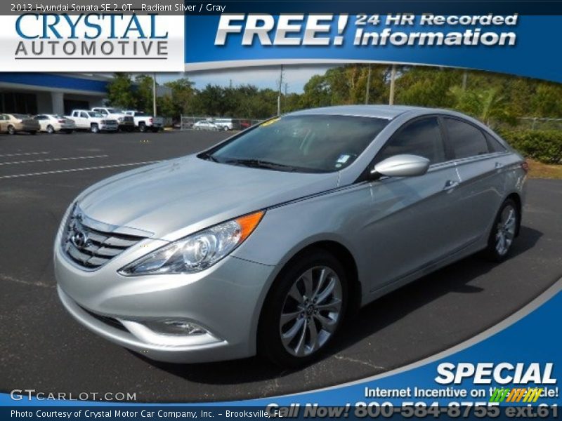 Radiant Silver / Gray 2013 Hyundai Sonata SE 2.0T