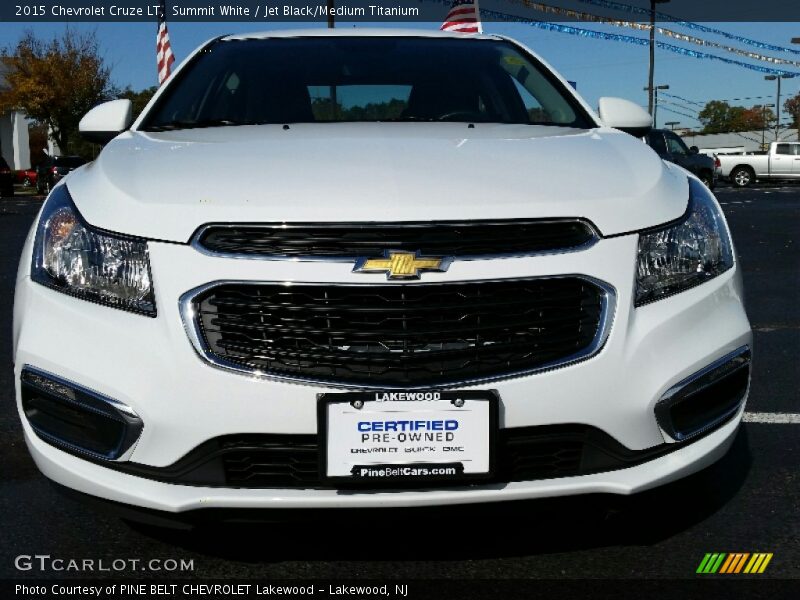Summit White / Jet Black/Medium Titanium 2015 Chevrolet Cruze LT