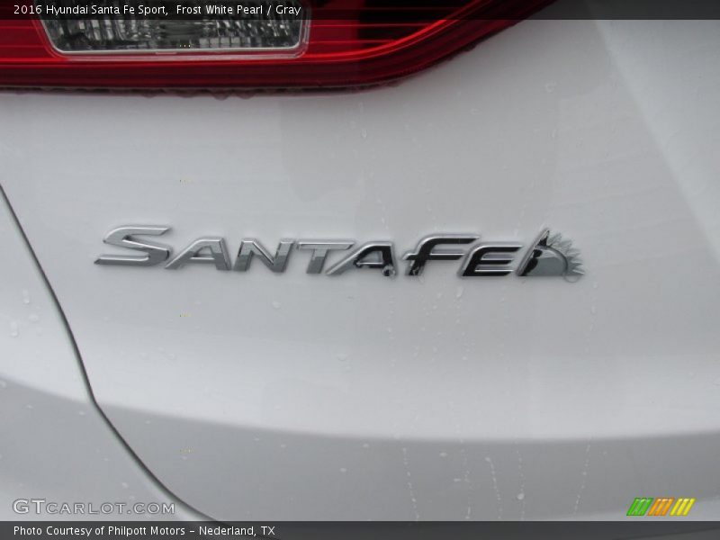 Frost White Pearl / Gray 2016 Hyundai Santa Fe Sport